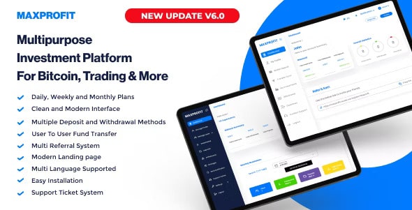 Max Profit v6.0 - Online Multipurpose Investment Platform - Authentic WP