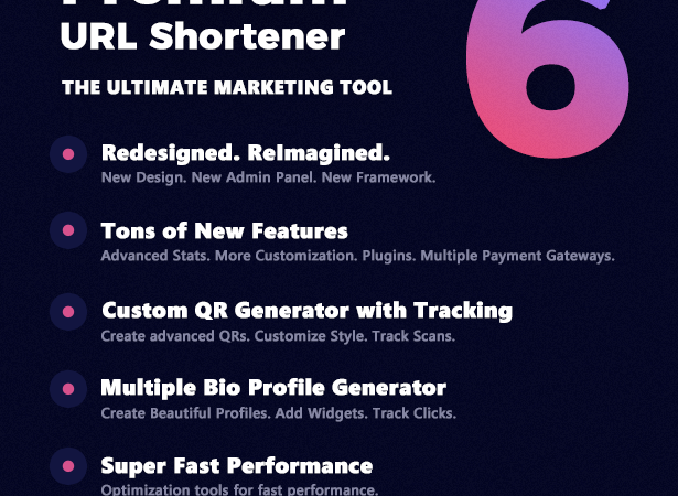 Premium URL Shortener v6.9.2 - Link Shortener, Bio Pages & QR Codes - Authentic WP