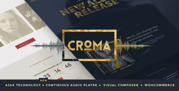 Croma - Responsive Music WordPress Theme with Ajax and Continuous Playback v3.5.12 - Authentic WP