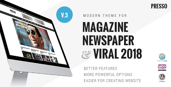 PRESSO - Modern Magazine / Newspaper / Viral Theme v3.3.11 - Authentic WP