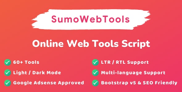 SumoWebTools - Online Web Tools Script v1.0.5 - Authentic WP