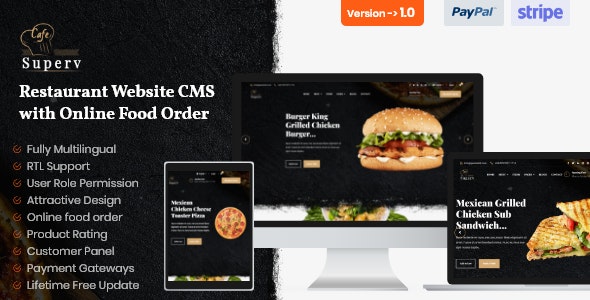 Superv - Restaurant Website CMS & Management System with Food Order v2.2.0 - Authentic WP