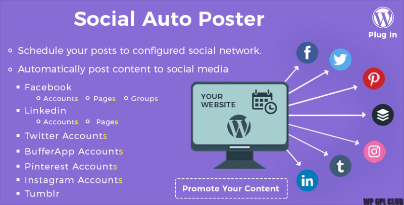 Social Auto Poster – Scheduler & Marketing Plugin For WordPress v5.4.1 - Authentic WP